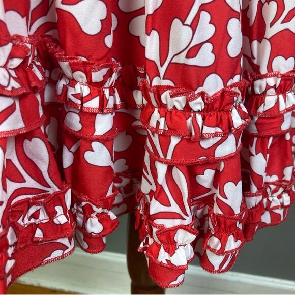 Paloma Blue top skirt set small red isla hearts ruffle coquette resort Ibiza - Picture 9 of 13